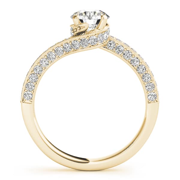 Bypass Multi-Row Milgrain Engagement Ring, style 84821, Side view in yellow gold