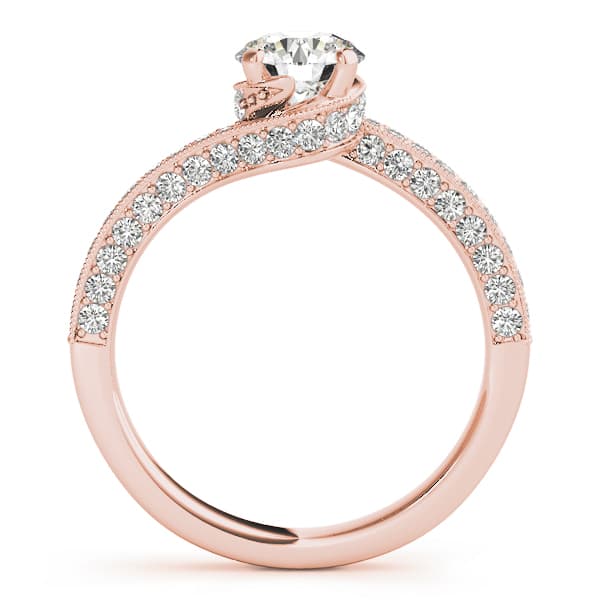 Bypass Multi-Row Milgrain Engagement Ring, style 84821, Side view in rose gold