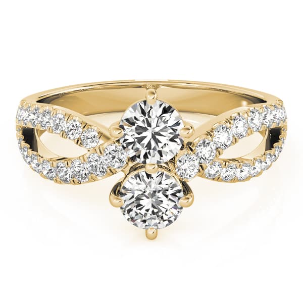 2-Stone Twisted Shank Fashion Ring (3/8 ct. tw.), On hand view in yellow gold