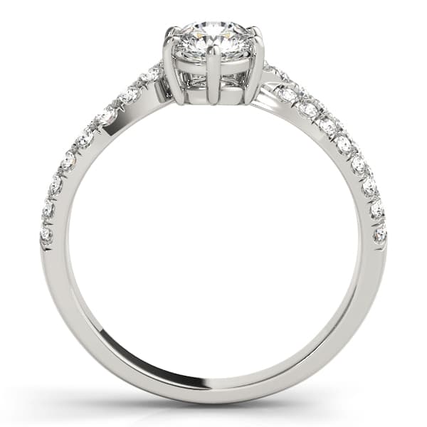 2-Stone Twisted Shank Fashion Ring (3/8 ct. tw.), Side view in white gold or platinum