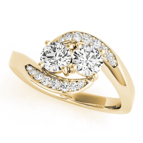 Two Stone Ring (0.1 ct. tw.), Front view in yellow gold