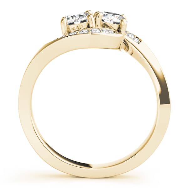 Two Stone Ring (0.1 ct. tw.), Side view in yellow gold