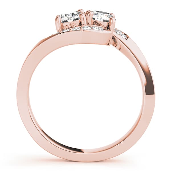 Two Stone Ring (0.1 ct. tw.), Side view in rose gold