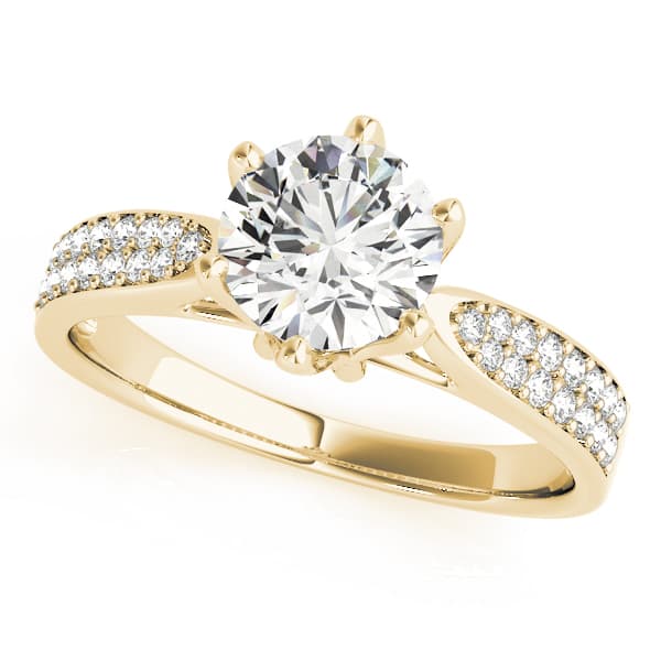 Engagement Ring, style 84826, Front view in yellow gold