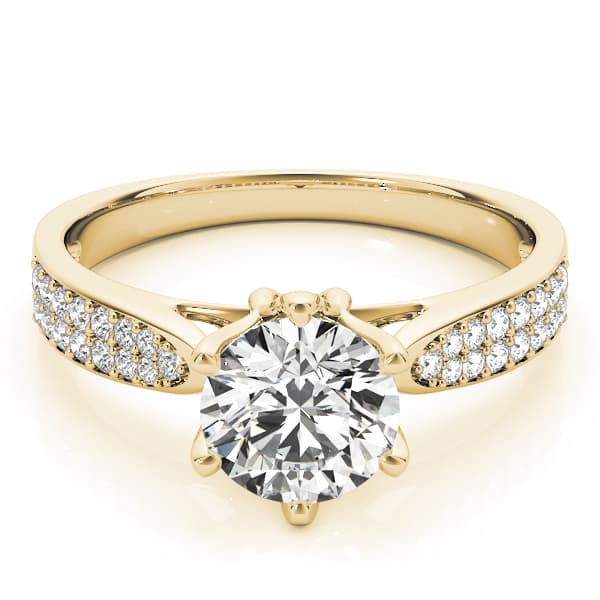 Engagement Ring, style 84826, On hand view in yellow gold