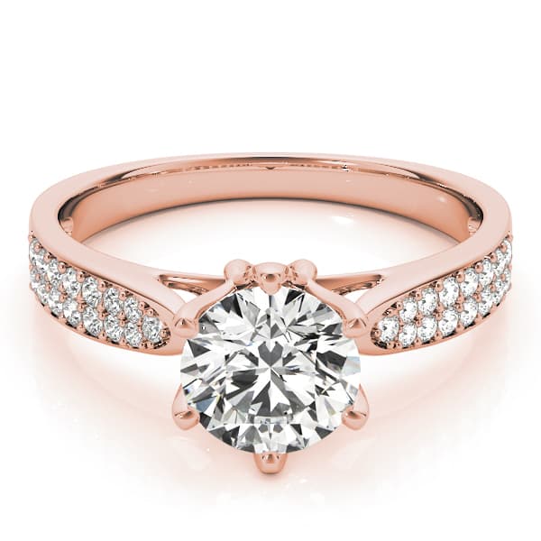 Engagement Ring, style 84826, On hand view in rose gold