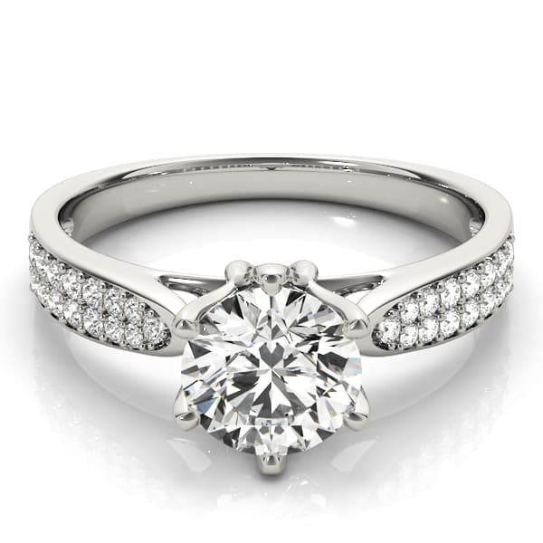 Engagement Ring, style 84826, On hand view in white gold or platinum