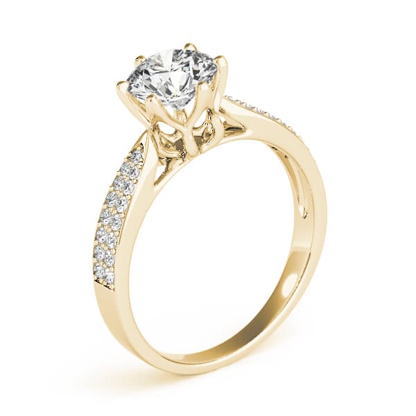 Engagement Ring, style 84826, Top view in yellow gold