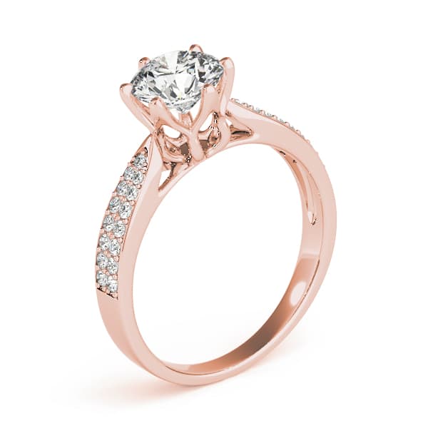 Engagement Ring, style 84826, Top view in rose gold
