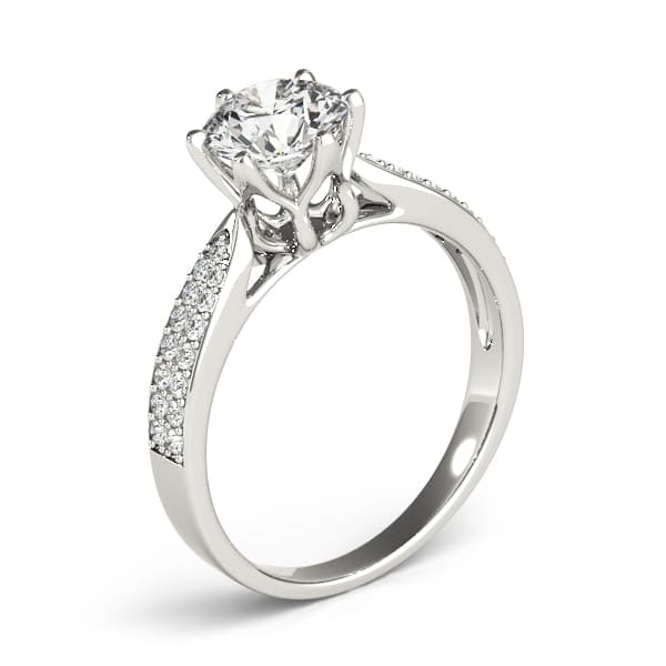 Engagement Ring, style 84826, Top view in white gold or platinum