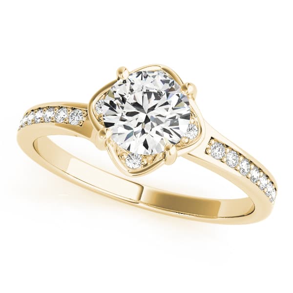 Engagement Ring, style 84827, Front view in yellow gold