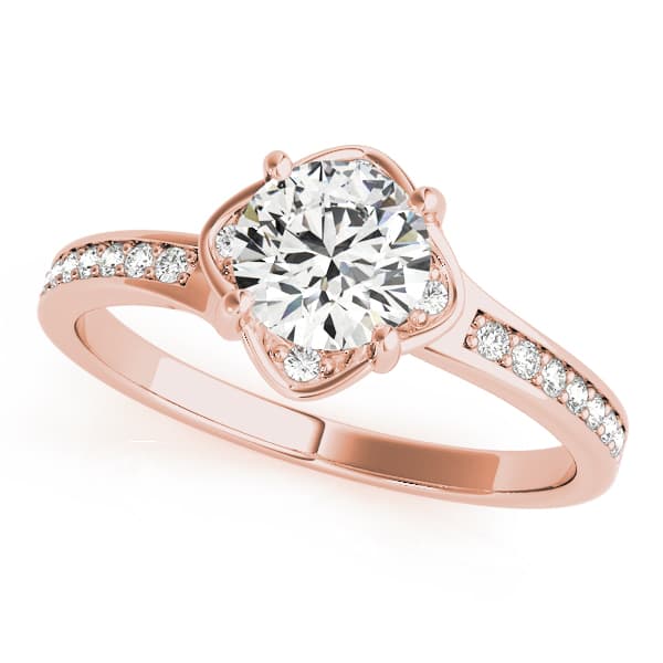 Engagement Ring, style 84827, Front view in rose gold