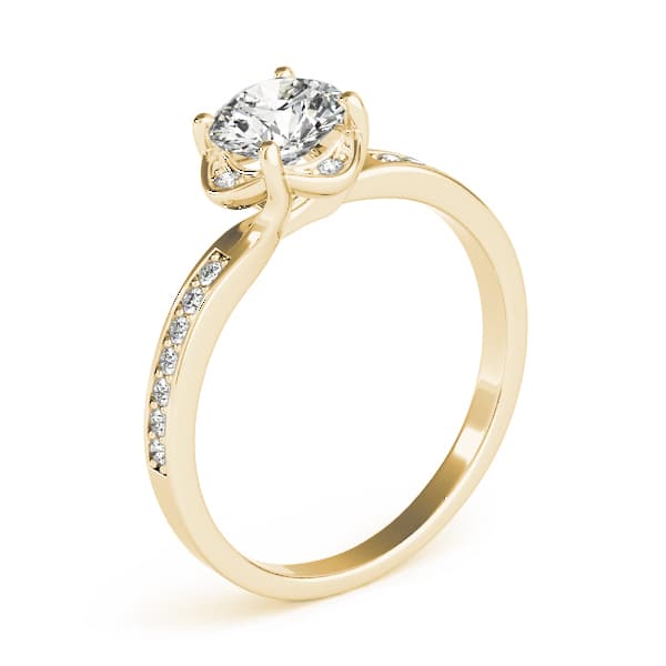 Engagement Ring, style 84827, Angle view in yellow gold
