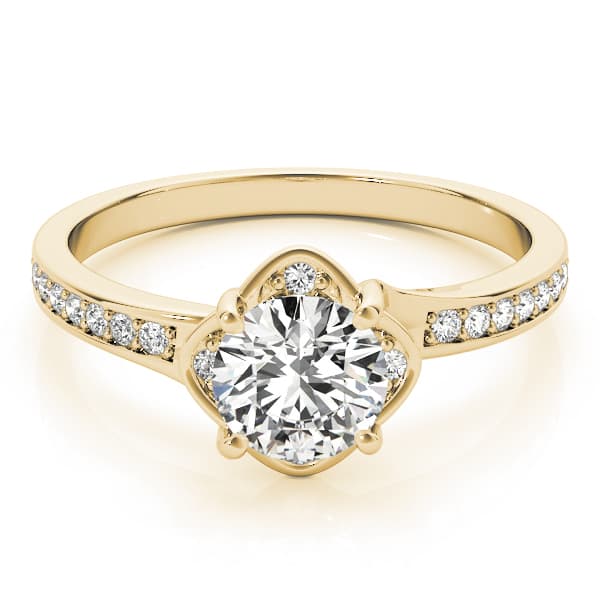 Engagement Ring, style 84827, On hand view in yellow gold