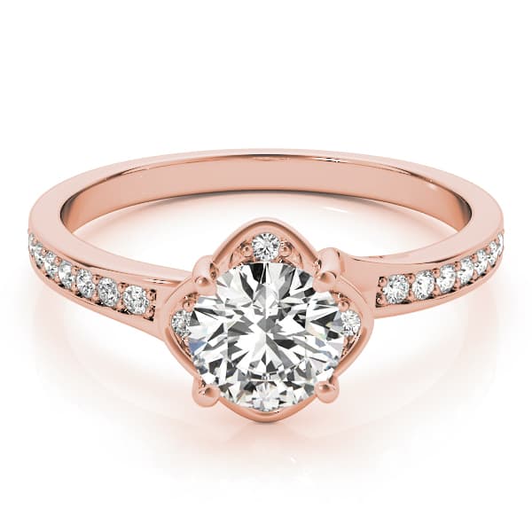 Engagement Ring, style 84827, On hand view in rose gold