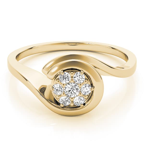 Engagement Ring, style 84831, On hand view in yellow gold