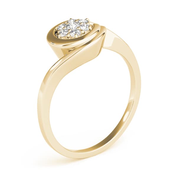 Engagement Ring, style 84831, Top view in yellow gold