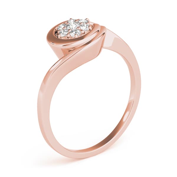 Engagement Ring, style 84831, Top view in rose gold