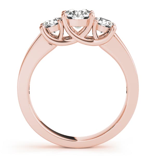 3-Stone Trellis Engagement Ring, style 84833, Side view in rose gold