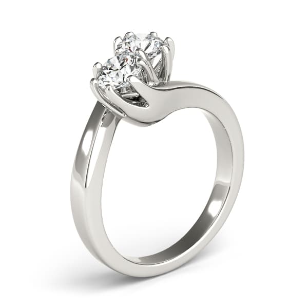 2-Stone Trellis Wedding Rings (2 1/2 ct. tw.), Angle view in white gold or platinum