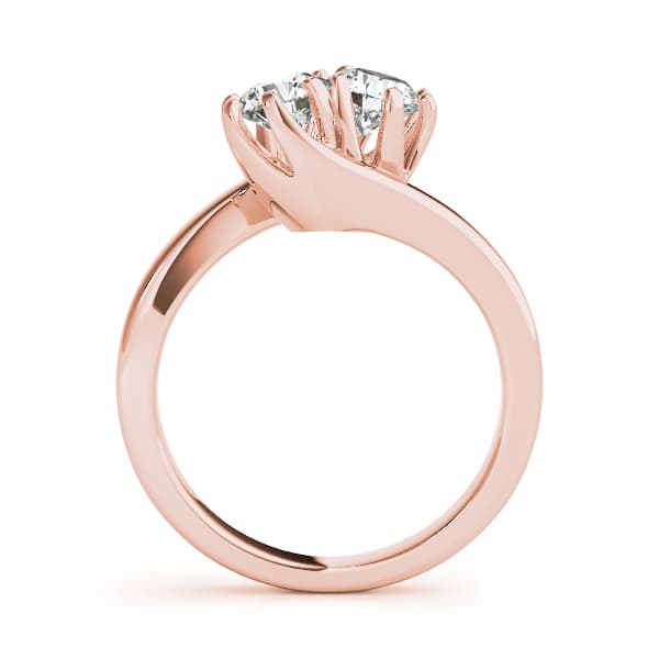 2-Stone Trellis Wedding Rings (1 ct. tw.), Side view in rose gold