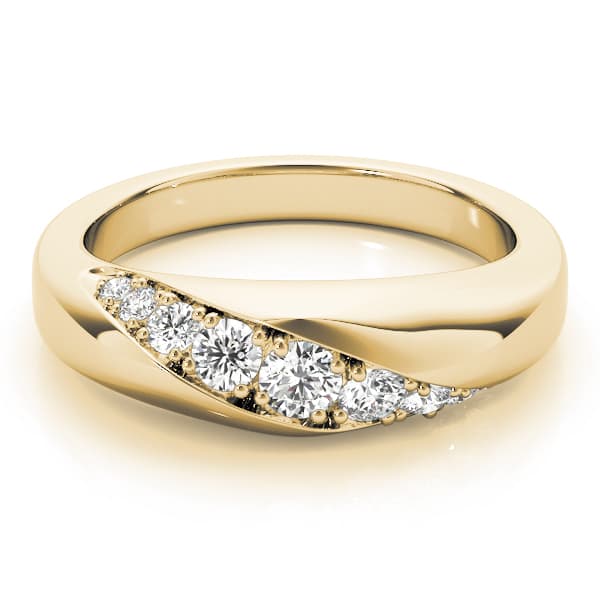 Stackable Twisted Fashion Band (3/8 ct. tw.), On hand view in yellow gold