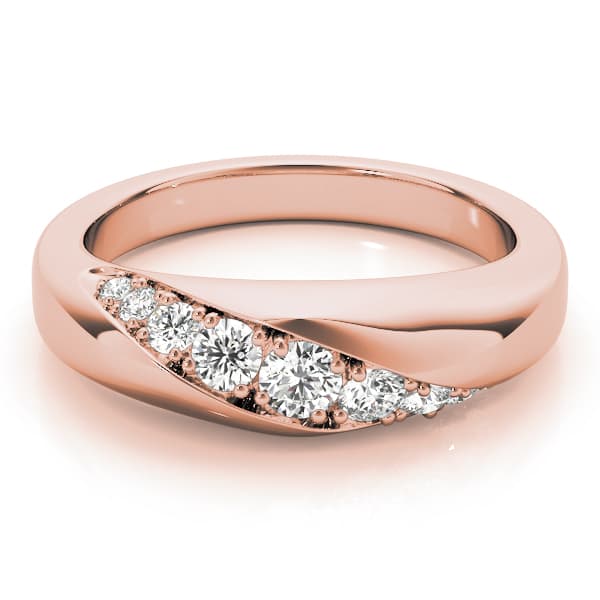 Stackable Twisted Fashion Band (3/8 ct. tw.), On hand view in rose gold