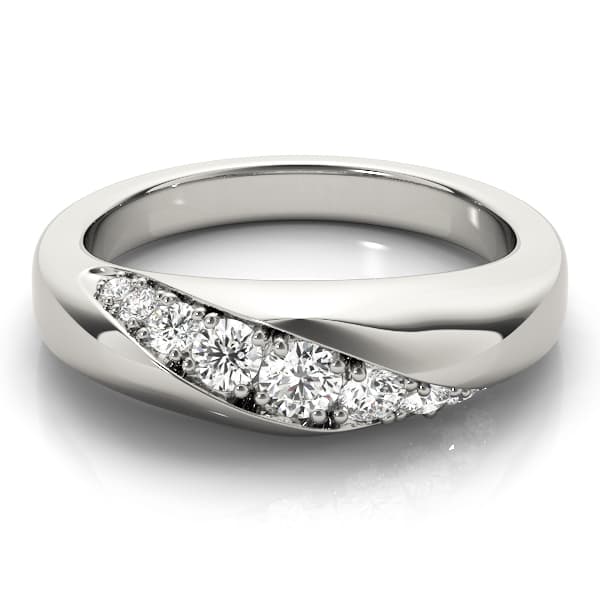 Stackable Twisted Fashion Band (3/8 ct. tw.), On hand view in white gold or platinum