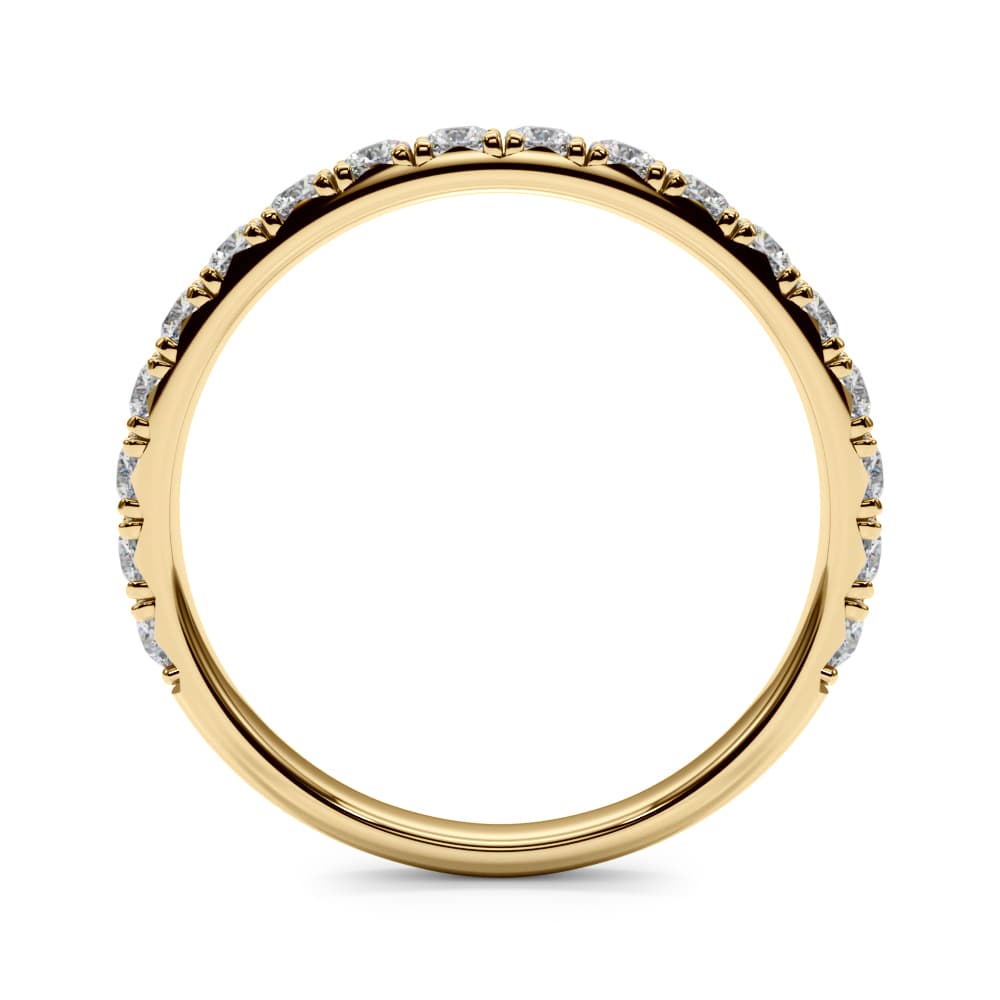 French-Cut Round Diamond Wedding Band (3/8 ct. tw.), Side view in yellow gold