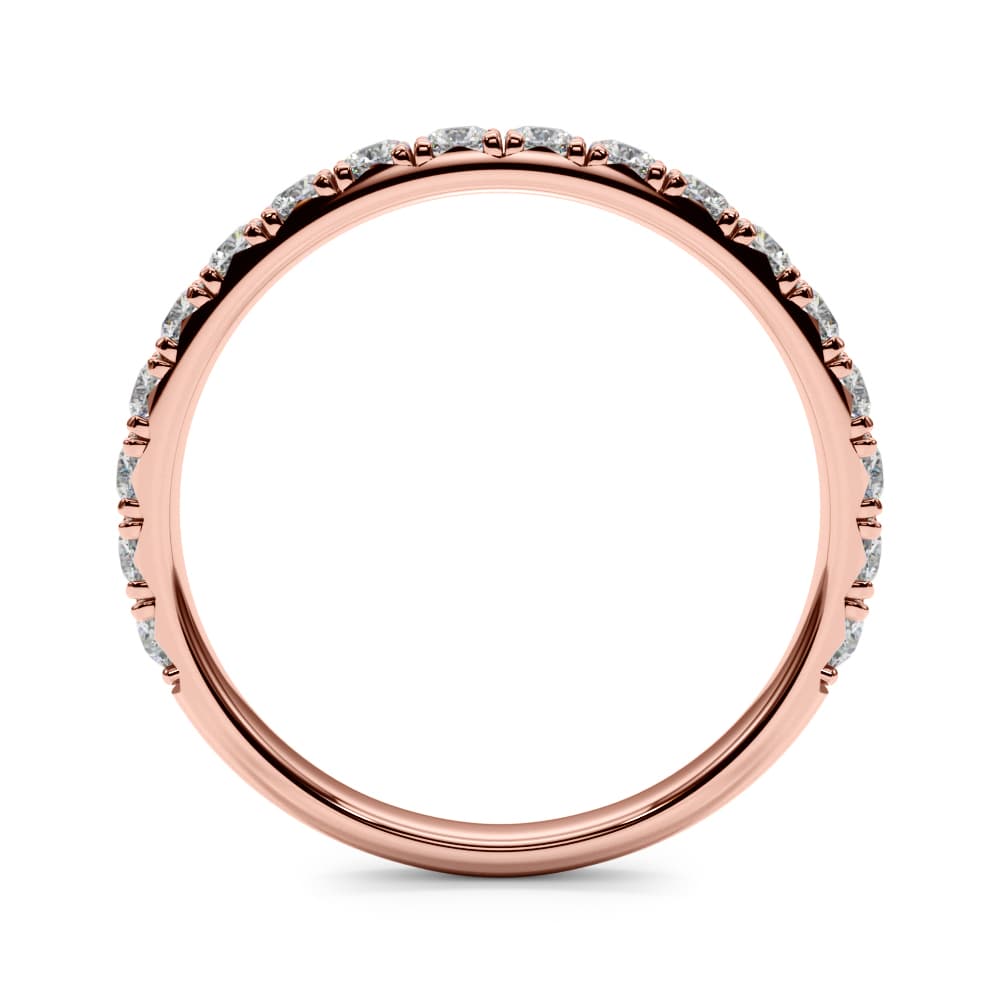 French-Cut Round Diamond Wedding Band (3/8 ct. tw.), Side view in rose gold