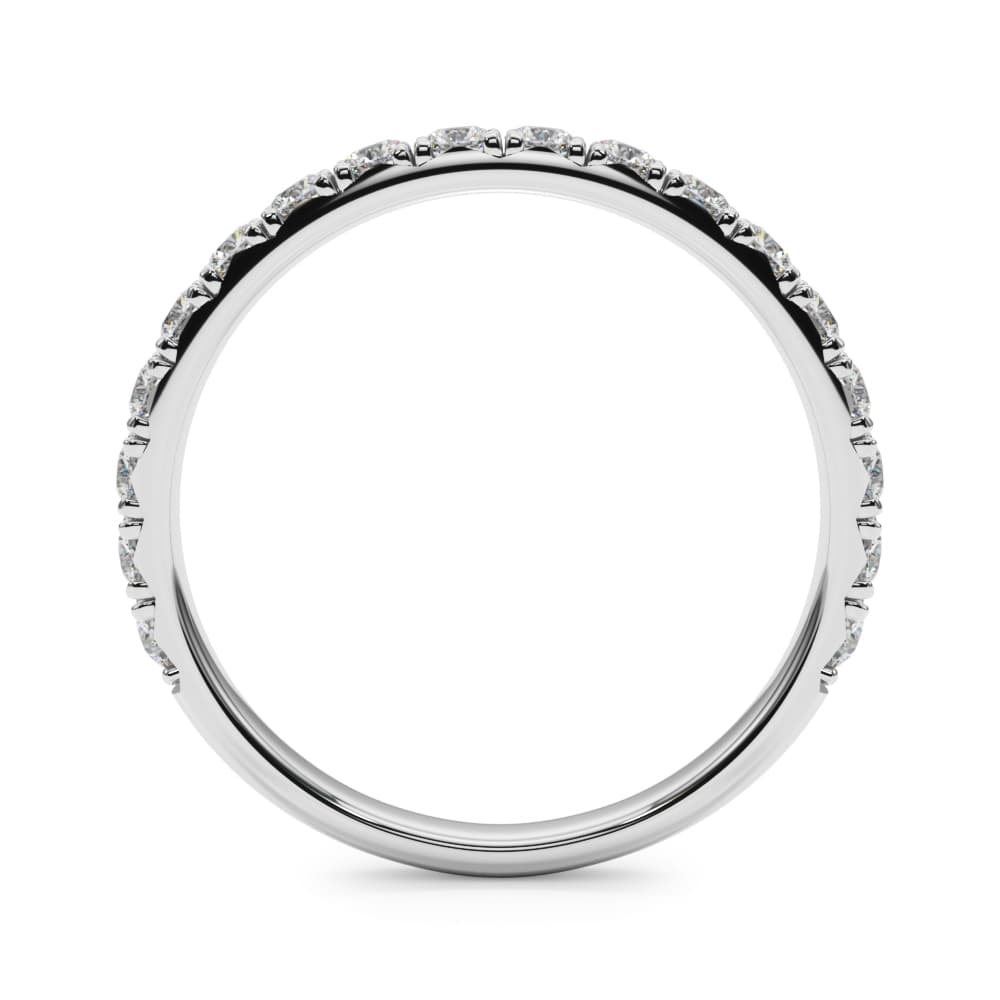French-Cut Round Diamond Wedding Band (3/8 ct. tw.), Side view in white gold or platinum