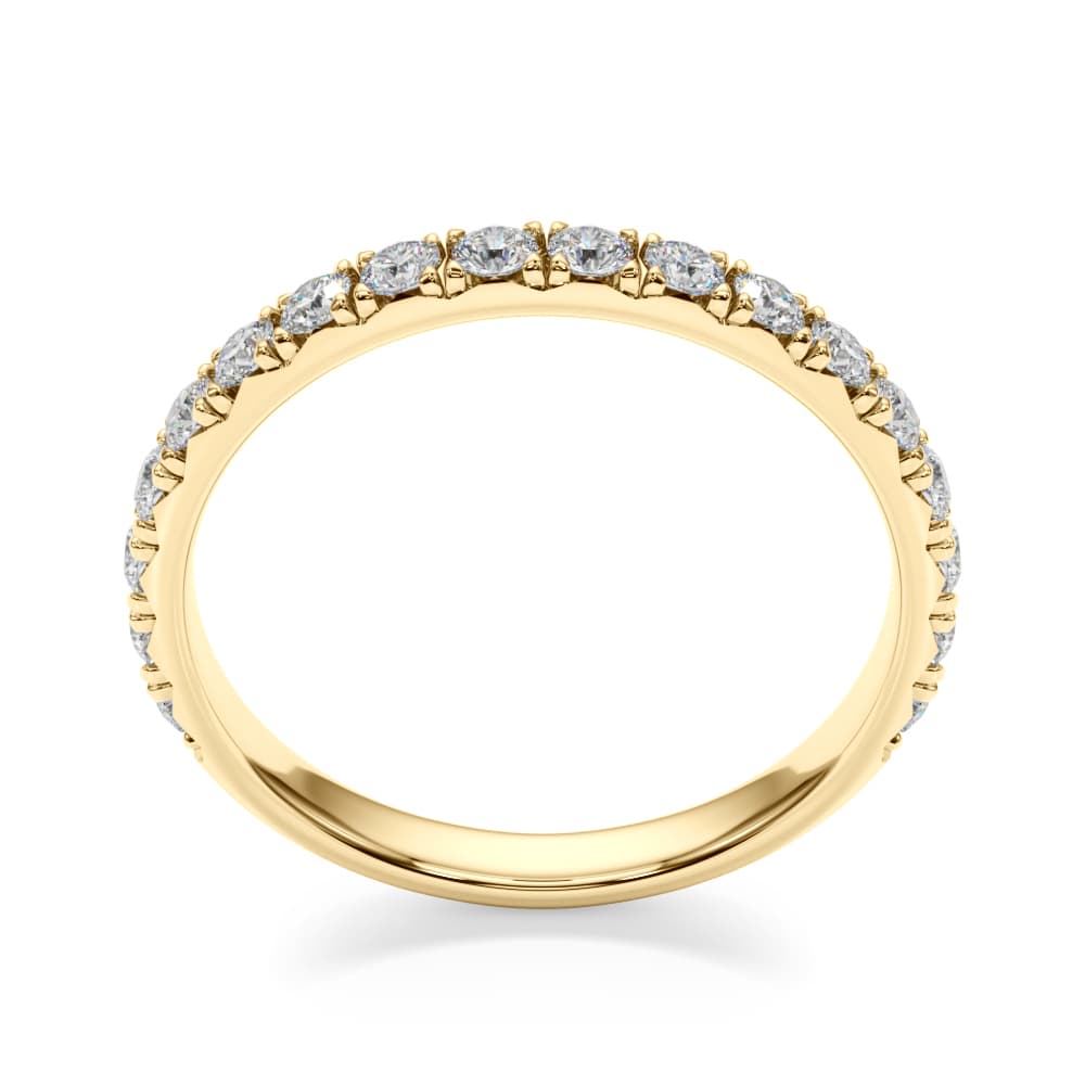 French-Cut Round Diamond Wedding Band (3/8 ct. tw.), Top view in yellow gold