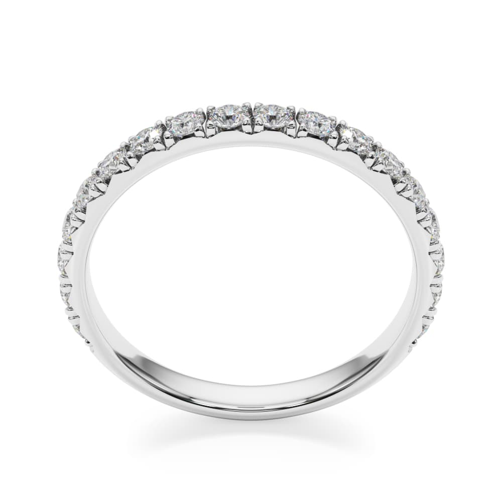 French-Cut Round Diamond Wedding Band (3/8 ct. tw.), Top view in white gold or platinum