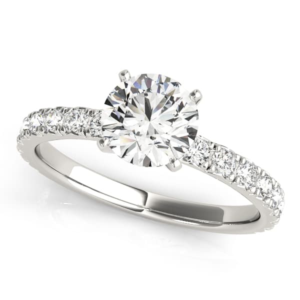 Single Row Diamond Engagement Ring — style 84842 in 10k White Gold