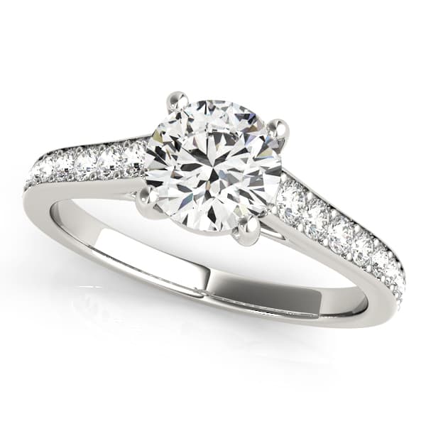 Graduating Single Row Round Engagement Ring — style 84843 in 10k White Gold