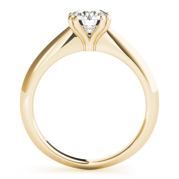 Double Prong Round Solitaire Engagement Ring, style 84844, Side view in yellow gold