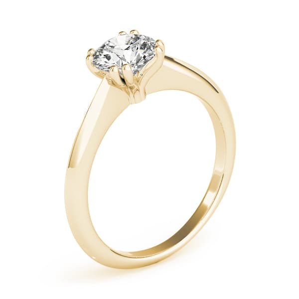 Double Prong Round Solitaire Engagement Ring, style 84844, Top view in yellow gold
