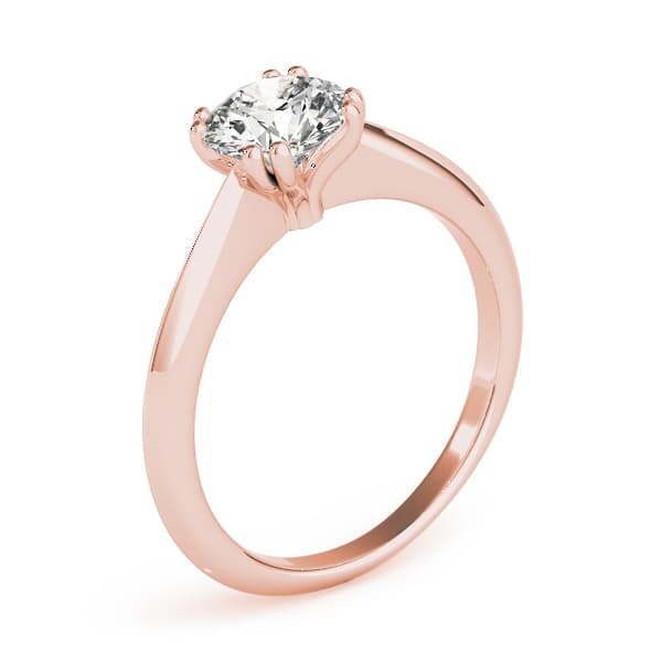Double Prong Round Solitaire Engagement Ring, style 84844, Top view in rose gold