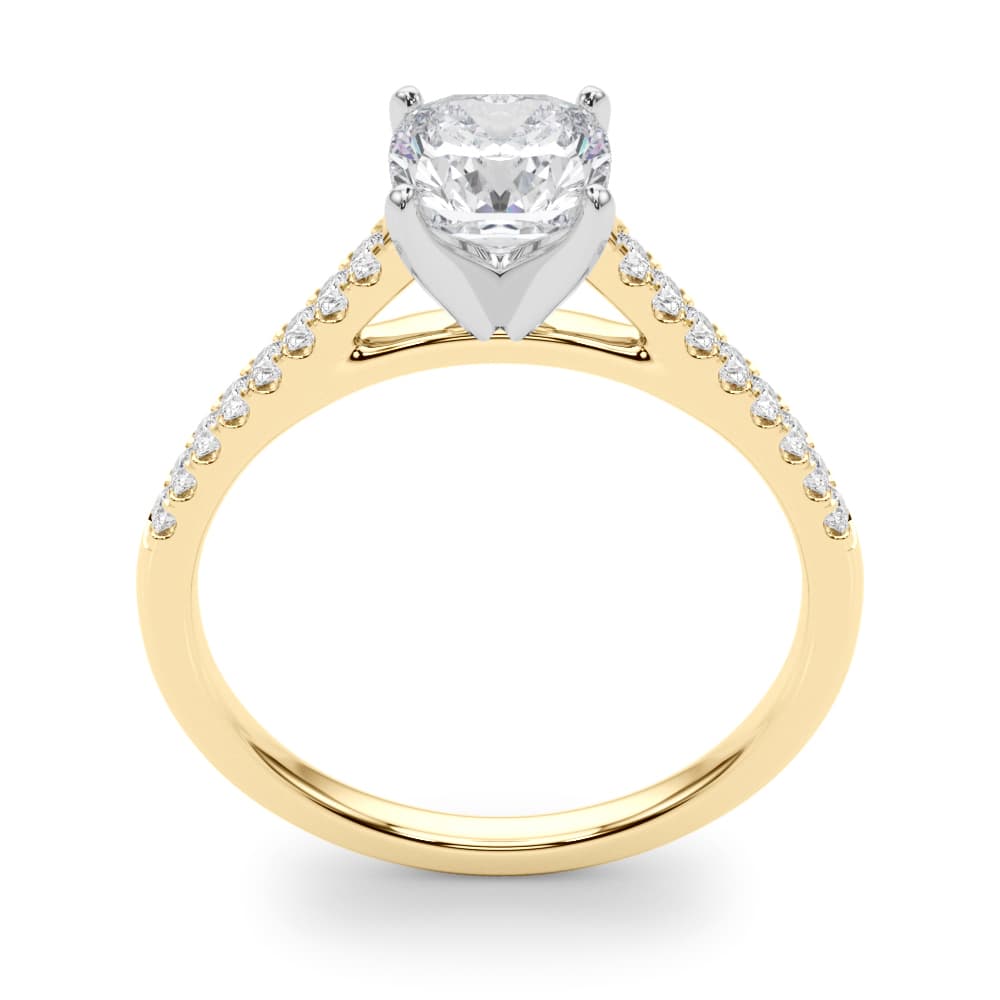 Single Row Diamond Engagement Ring, style 84846, Top view in yellow gold
