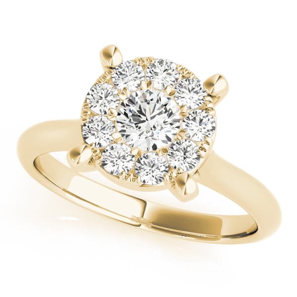 Engagement Ring, style 84850, Front view in yellow gold