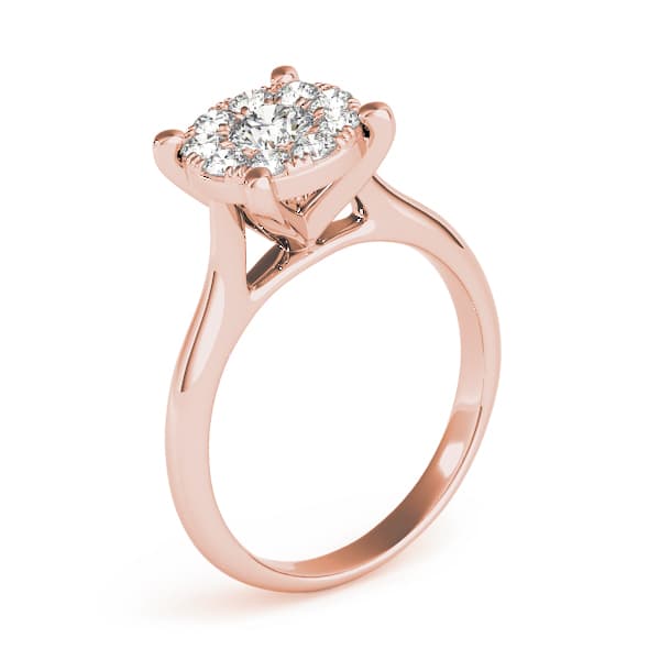 Engagement Ring, style 84850, Angle view in rose gold
