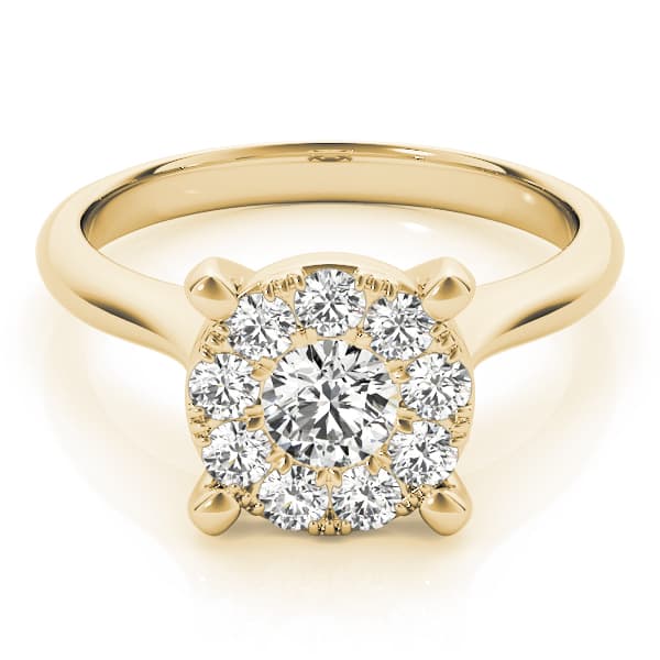 Engagement Ring, style 84850, Top view in yellow gold