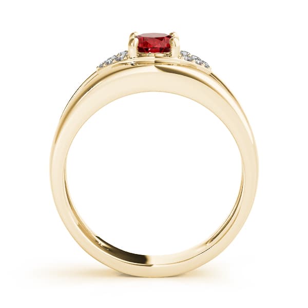 7x5 Oval Ring (0.05 ct. tw.), Side view in yellow gold