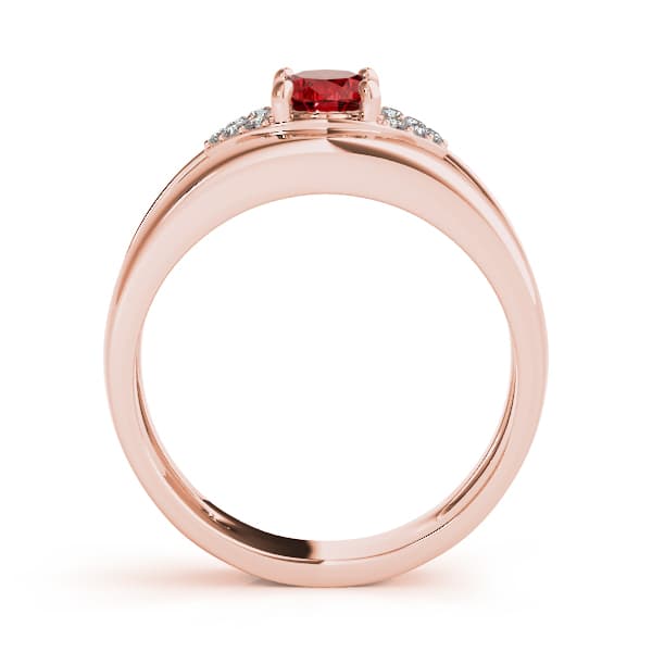 7x5 Oval Ring (0.05 ct. tw.), Side view in rose gold