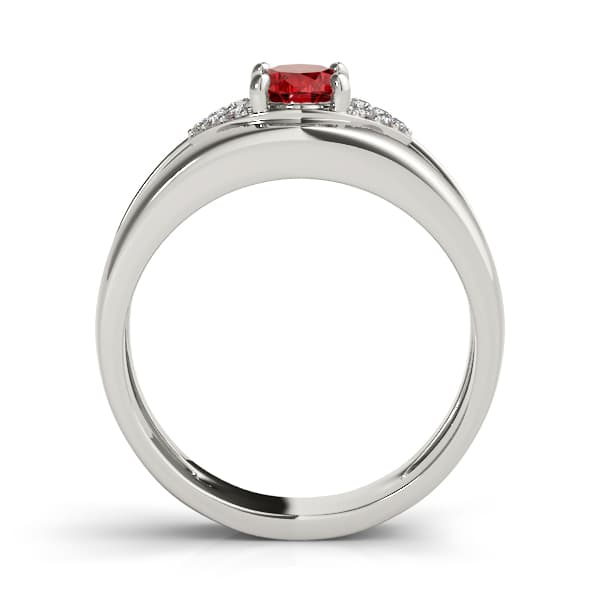 7x5 Oval Ring (0.05 ct. tw.), Side view in white gold or platinum