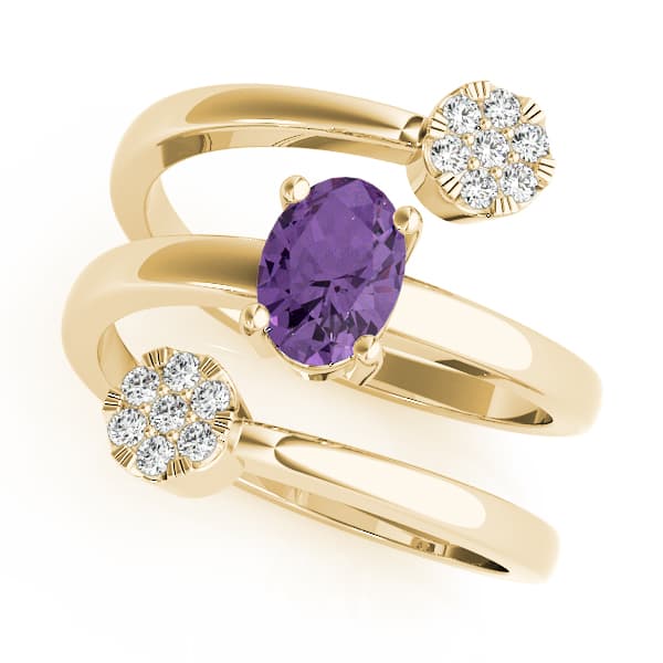 7x5 Oval Ring (1/8 ct. tw.), Front view in yellow gold