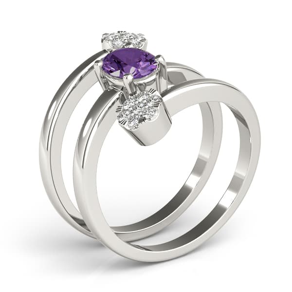 7x5 Oval Ring (1/8 ct. tw.), Angle view in white gold or platinum