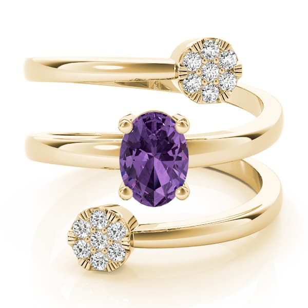 7x5 Oval Ring (1/8 ct. tw.), On hand view in yellow gold