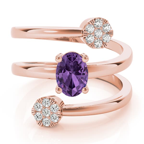 7x5 Oval Ring (1/8 ct. tw.), On hand view in rose gold