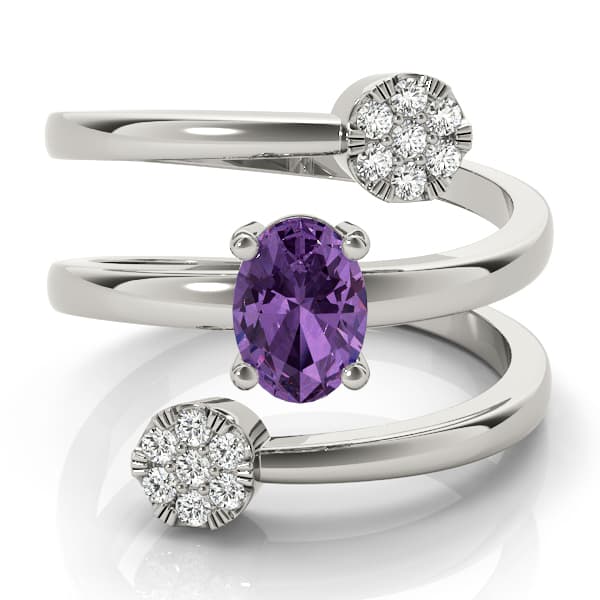 7x5 Oval Ring (1/8 ct. tw.), On hand view in white gold or platinum